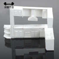 1:25 Miniature for Dollhouse Accessories Kitchen Cupboard Cabinet Plastic Model Toy Furniture Doll House Interior Decoration 1