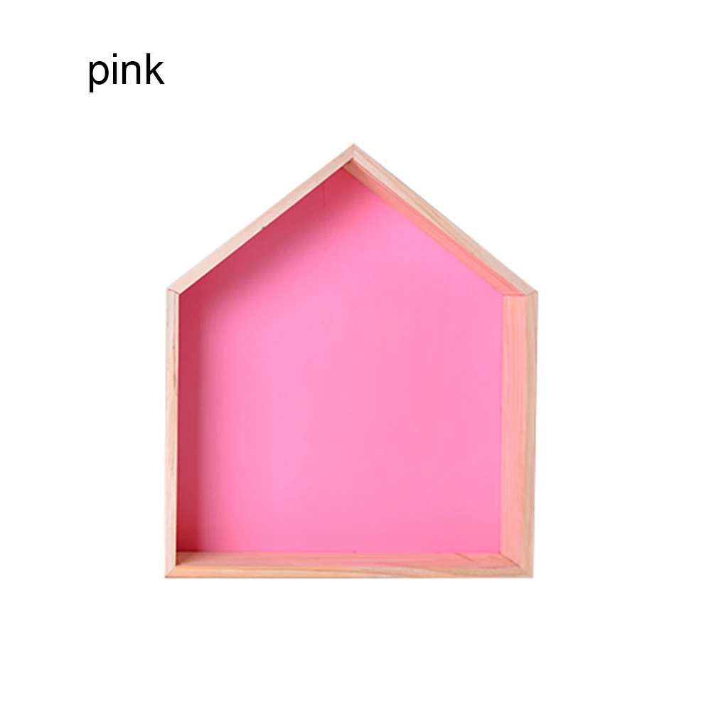 Pink S Детская комната украшение деревянная полка для хранения на стене дисплей книжная полка Дети Домашний Декор спальня офис держатель Органайзер - Цвет: Pink S