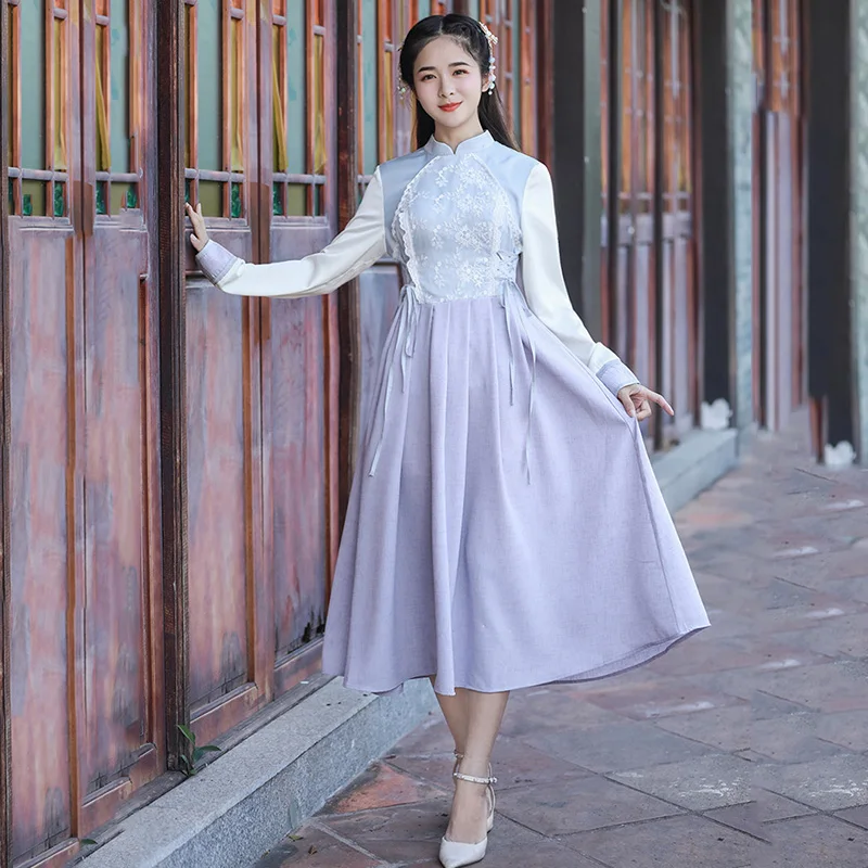 Вышивка Hanfu женские танцевальные костюмы реформирование феи платье дамы фестивальный рейв наряд певцов сценическая одежда DC3395