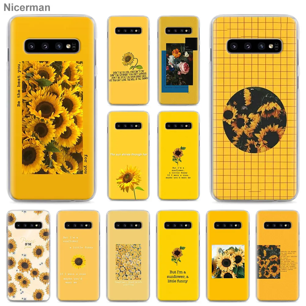 

Yellow flower Sunflower Phone Case for Samsung Galaxy S10e S10 Plus S8 S9 Note 10 Plus 8 9 S6 S7 Edge Hard Cover Capa
