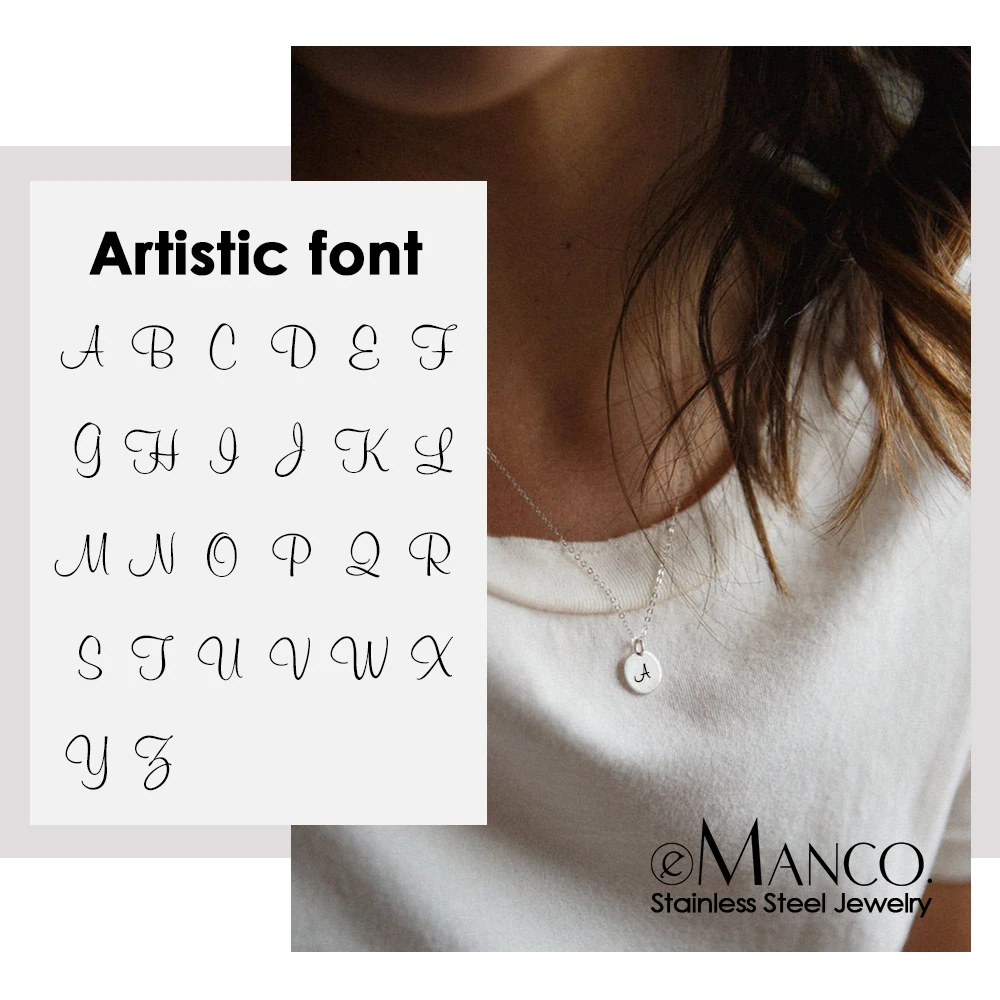 Модное художественное ожерелье eManco с алфавитом для женщин круглый кулон 9 мм из