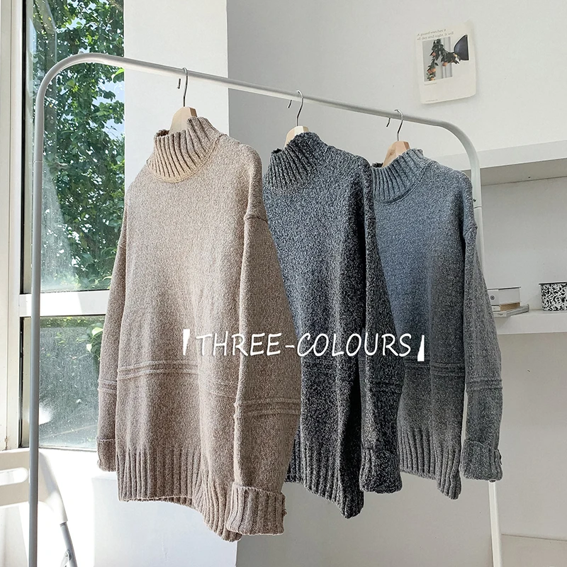 Winter Sweater Men Warm Fashion Solid Color Casual Knit Sweater Man Sweter Clothes Wild Loose Long-sleeved Pullover Men M-3XL Winter Sweater Men Warm Fashion Solid Color Casual Knit Sweater Man Sweter Clothes Wild Loose Long-sleeved Pullover Men M-3XL