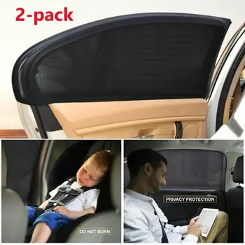 

2 Pieces / Set of Car Travel Black Mesh Sunscreen UV Protection Sun Block High Quality Car Accessories