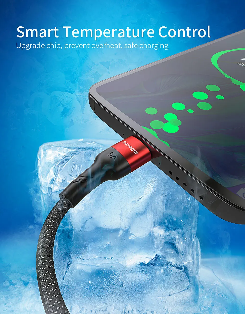 Кабель Essager 5A usb type-C для huawei mate 30 P30 P20 Pro Lite Supercharge USBC type-C для быстрой зарядки и USB-C