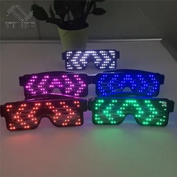 

TTLIFE Nightclub Accessories Color Flash Led Party Glasses USB Charge Luminous Glasses Christmas Concert Light Toys