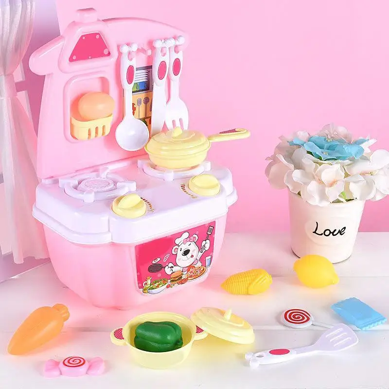 Кухонные Игрушки кухонная утварь обеденный стол> 3Y Play Fun ролевые игры повседневная кухня синий/розовый набор игрушек