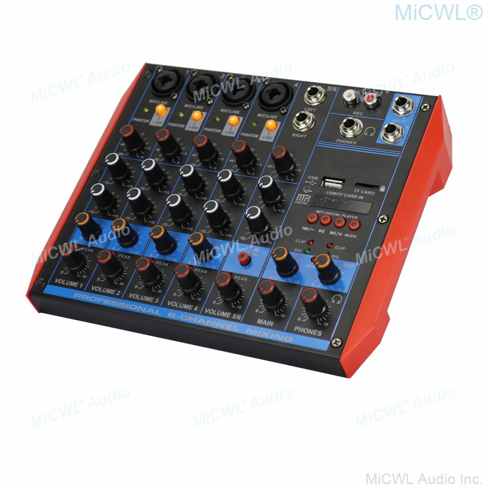 Microfone para Computador sem Fio Canais com Console de Mixagem para Estúdio de Palco Mini Bluetooth Karaokê 6 dj - Image 3