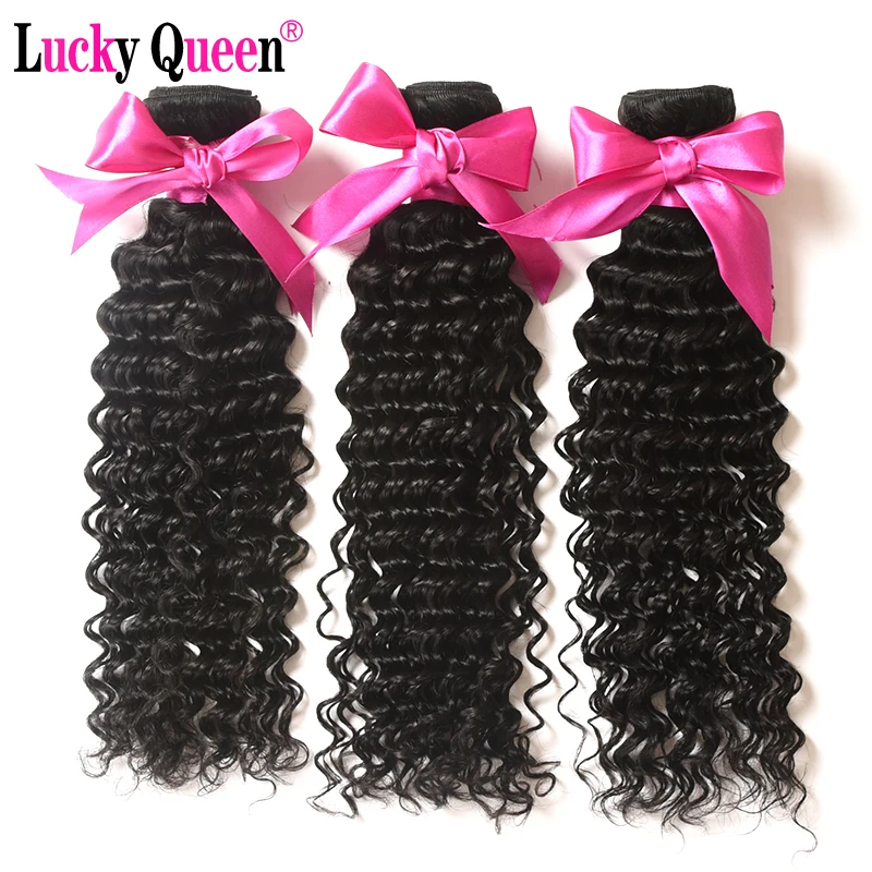 Перуанские волосы с глубокой волной 100% человеческие для наращивания 3 пучка не Реми пучки волос бесплатная