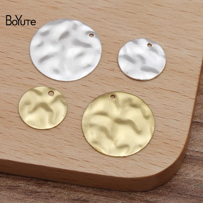 Boyute (200 Pieces/lot) 12mm 18mm Round Metal Brass Charms Pendant For