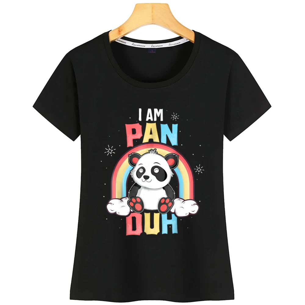 Женские топы футболка Im Pan Duh Panda Pansexual Pride Rainbow Lg модная короткая с