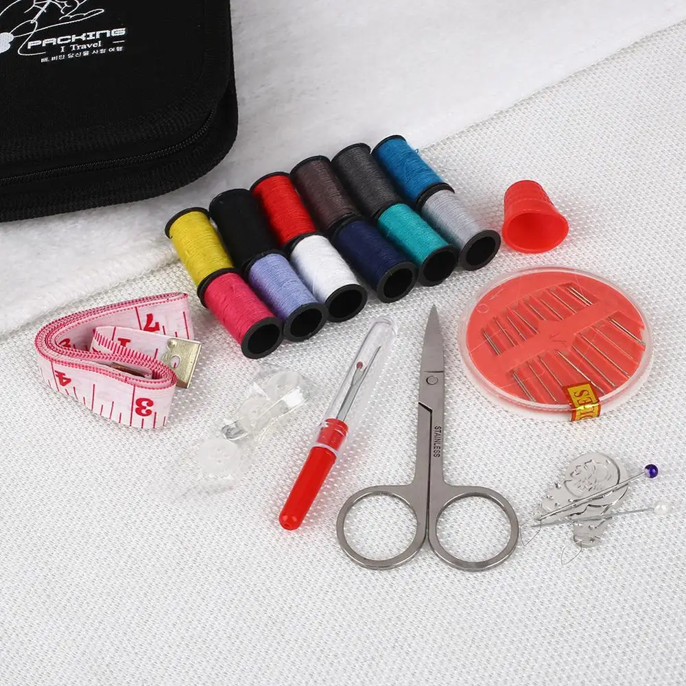 Storage Bag Sewing Kit Thread Threader Needle Tape Measure Scissor Thimble Box For Decoration Crafts Clothes Dress Making|Сумки для