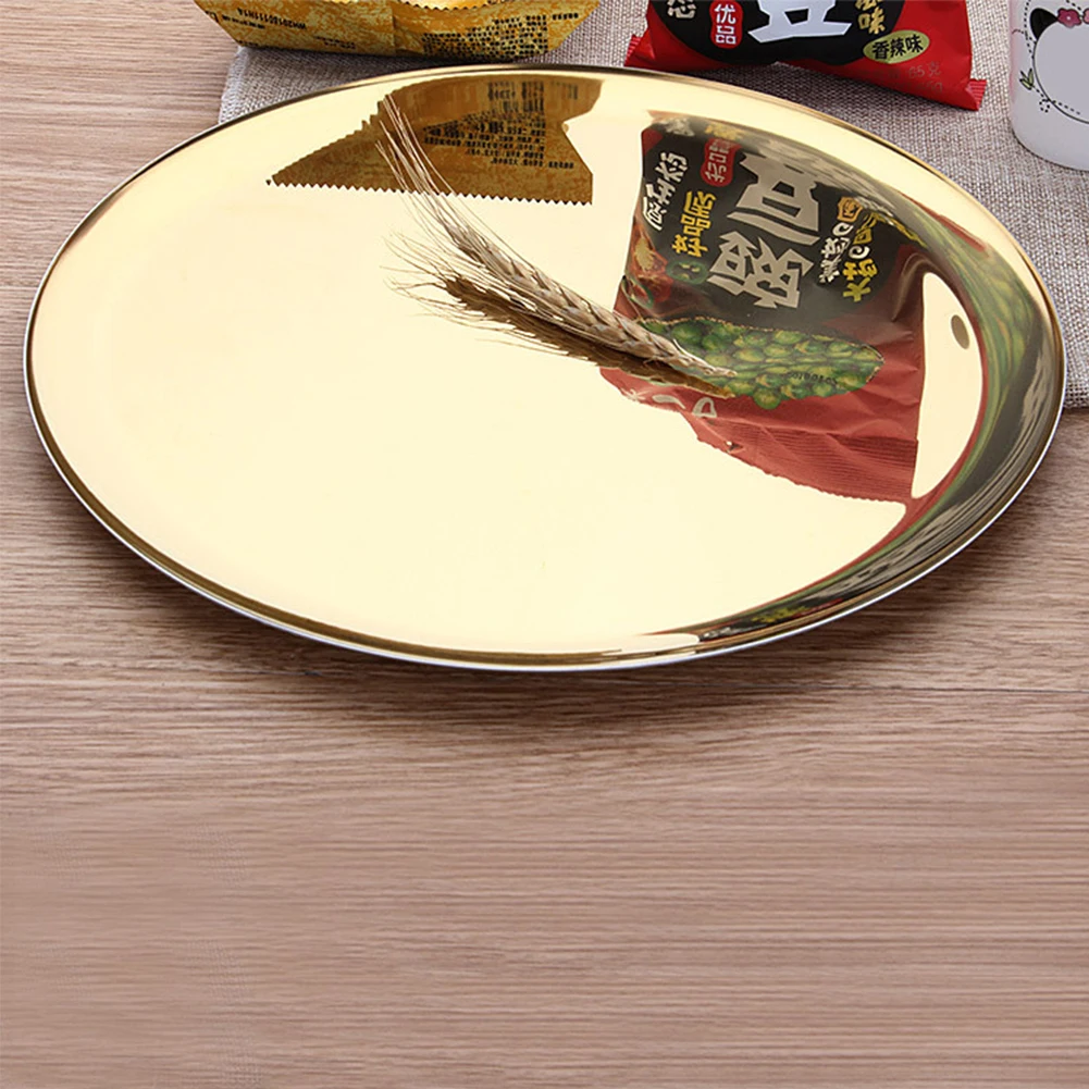 Fruit Home Decor Round Platter Desktop Metal Party Supplies Jewelry Organize Storage Tray Kitchen Nordic Style Food Keeper Snack