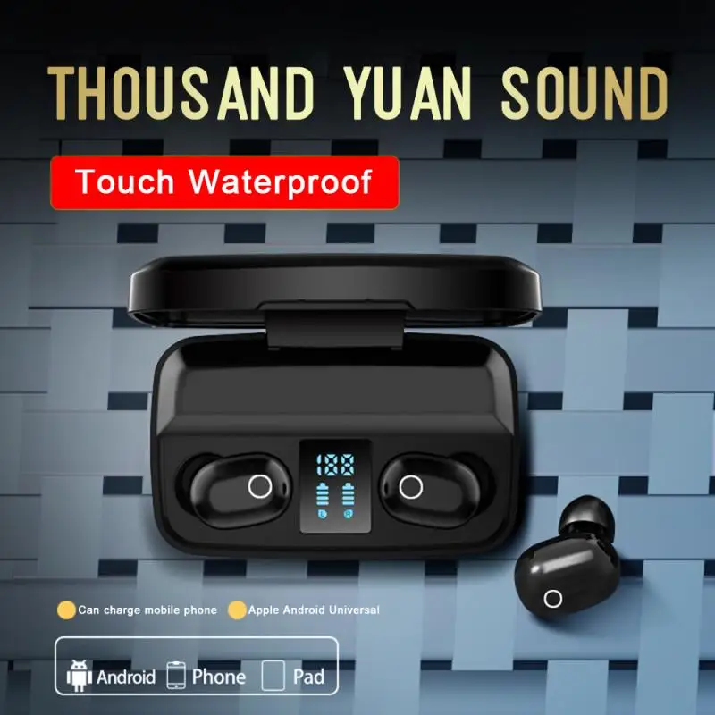 Беспроводные Bluetooth-наушники с микрофоном спортивные водонепроницаемые стерео