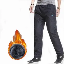 3XL Супер Теплые Зимние флисовые утолщенные мужские повседневные штаны, плотные мужские брюки, зимние водонепроницаемые облегающие спортивные штаны