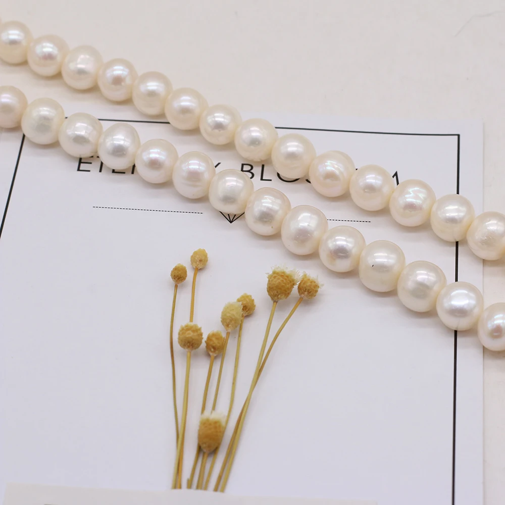 Natural Freshwater Real Pearl Beads White Round Loose Spacer Pearls For Jewelry Making DIY Charm Bracelet Necklace Accessories
