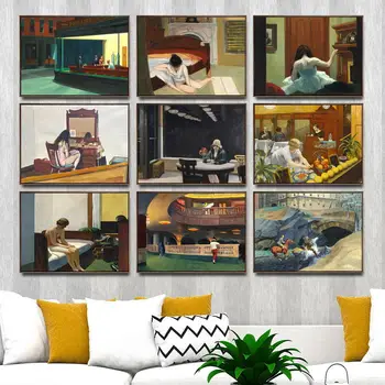 

Home Decoration Art Wall Pictures Fro Living Room Poster Print Canvas Paintings American Edward Hoppe Figure Painting 2