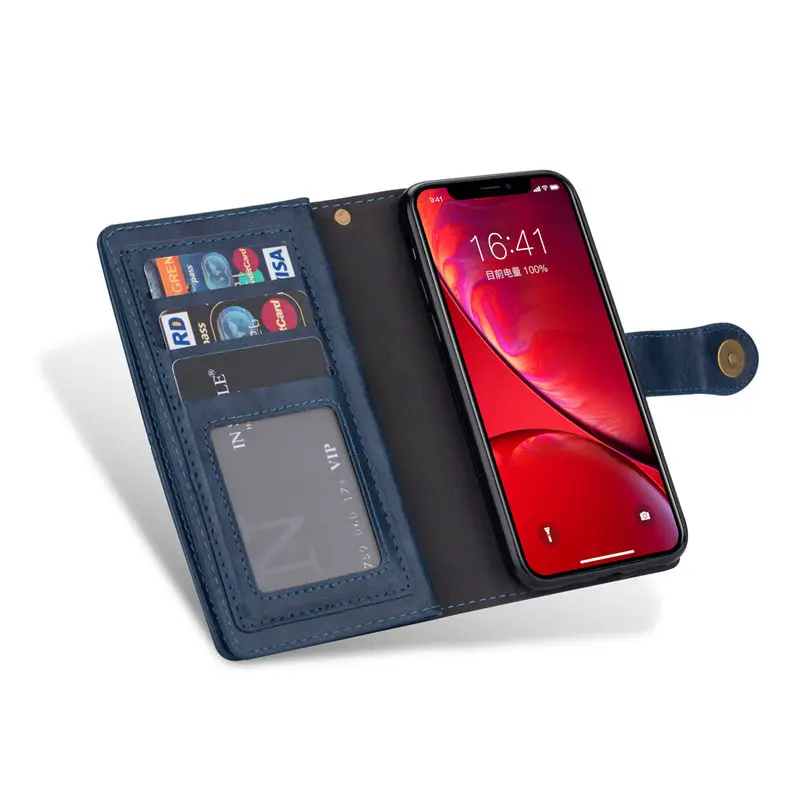 Винтажный кожаный чехол-кошелек для iPhone 11 Pro Max XR XS X 6 6S 7 8 Plus, откидная крышка, отделения для карт, чехлы на заднюю панель телефона, чехол