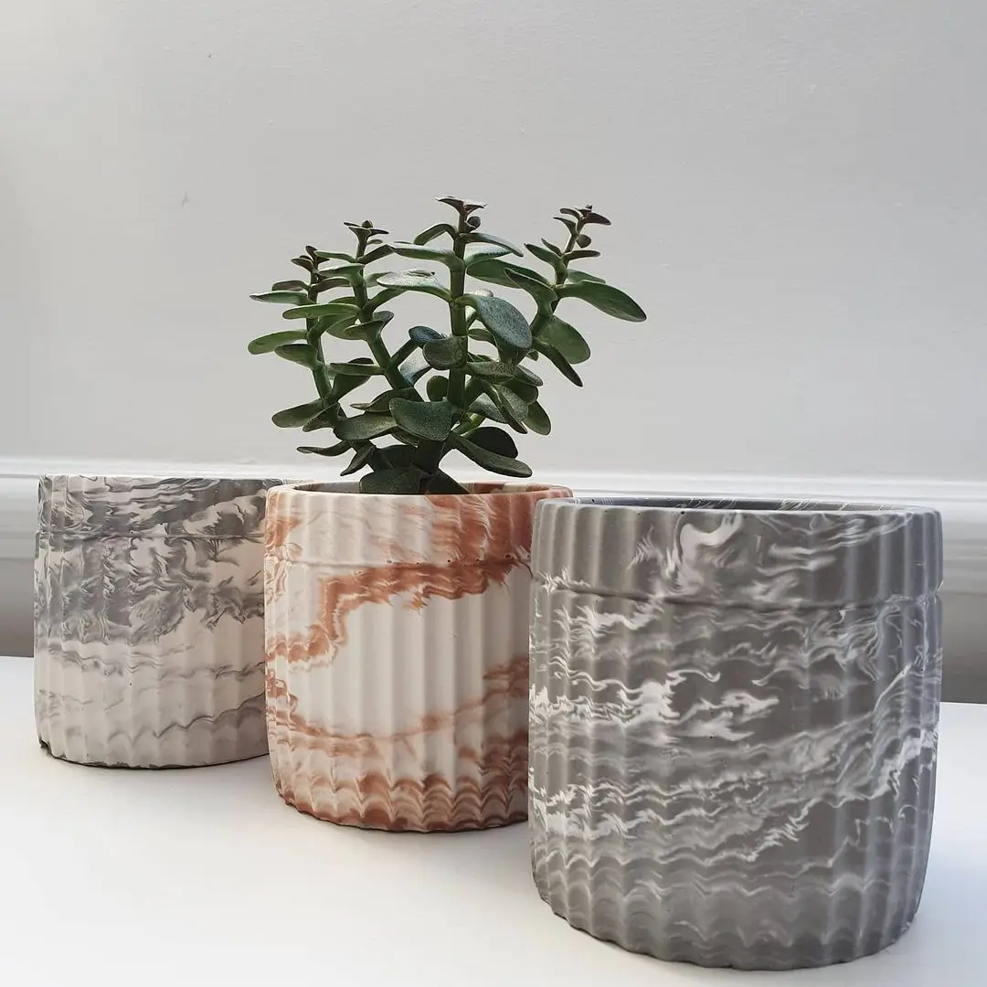 

Round Flowerpot Concrete Molds Cement Indoor Planters Molds Candle Vessel Plaster Moulds Silicone Plants Pot Mold DIY Containers