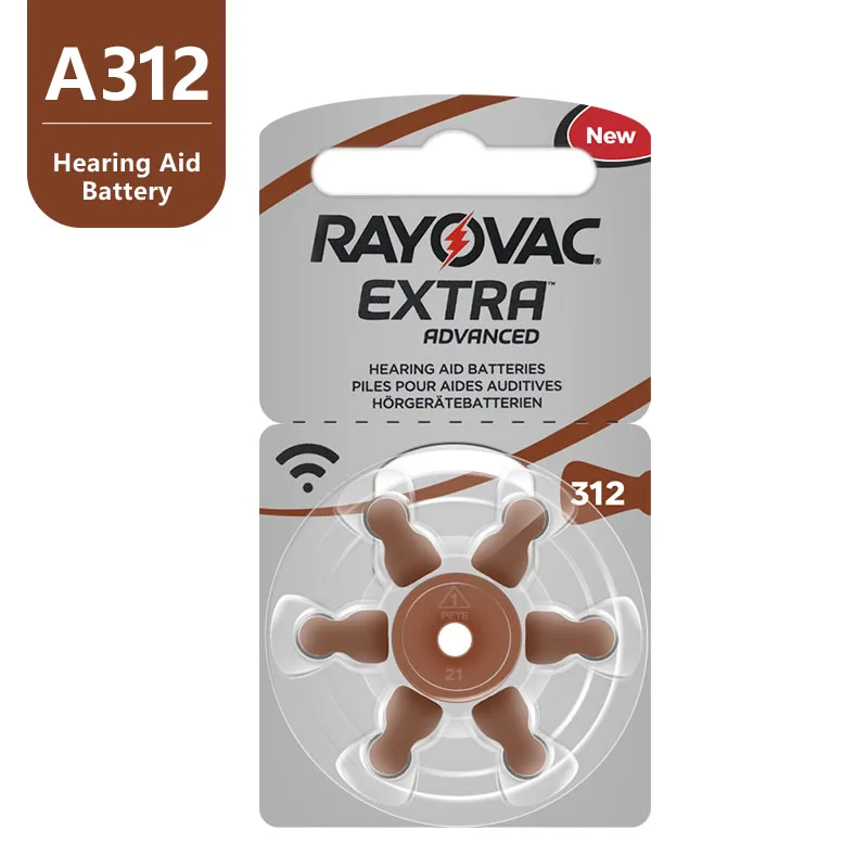 Батарейки для слухового аппарата Rayovac A312 312A ZA312 312 PR41 60 шт.|battery a312|hearing aid batteries a312zinc