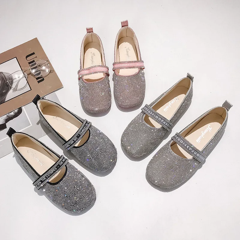 

Spring WOMEN'S Shoes 2020 New Style Man-made Diamond Gentle Fairy-Style Square Head Shoes Women Flat Cute Slip-on Loafers
