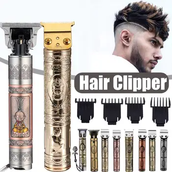 

USB Rechargeable Hair Trimmer Cordless Barber Carving Hair Clipper Large Power Low Noise T-Outliner Hair Cutting For Kid Adults