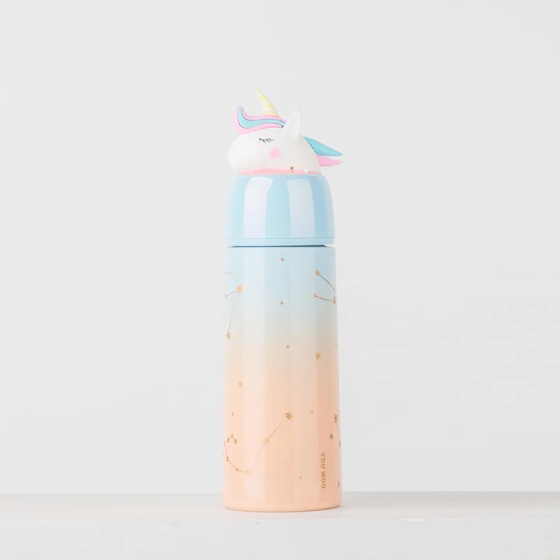 Новинка Детская кружка 360 мл чашка из нержавеющей стали с единорогом для