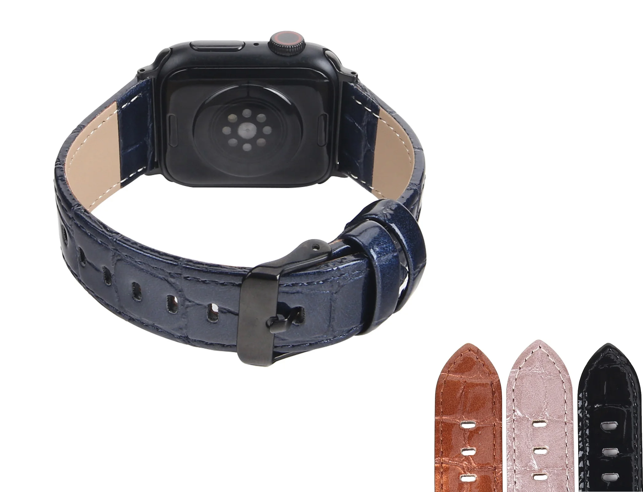 Бамбуковый кожаный ремешок с крокодиловым узором для Apple iWatch 42 мм 38 44 40 6 SE 5 4 3 2 1