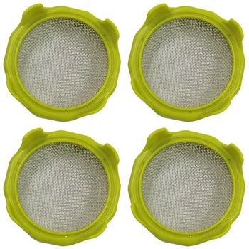

4Pcs Vegetable Growing Germination Sprouting Lids Mesh Sprout Cover Kit Sealing Ring Lid for Regular Wide Mouth Mason Jars