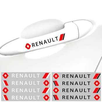 

4pcs Car Styling Car Door Handle Sticker Car Decals Stickers Decoration For Renault Megane 2 3 Duster Logan Clio Laguna 2 Captur