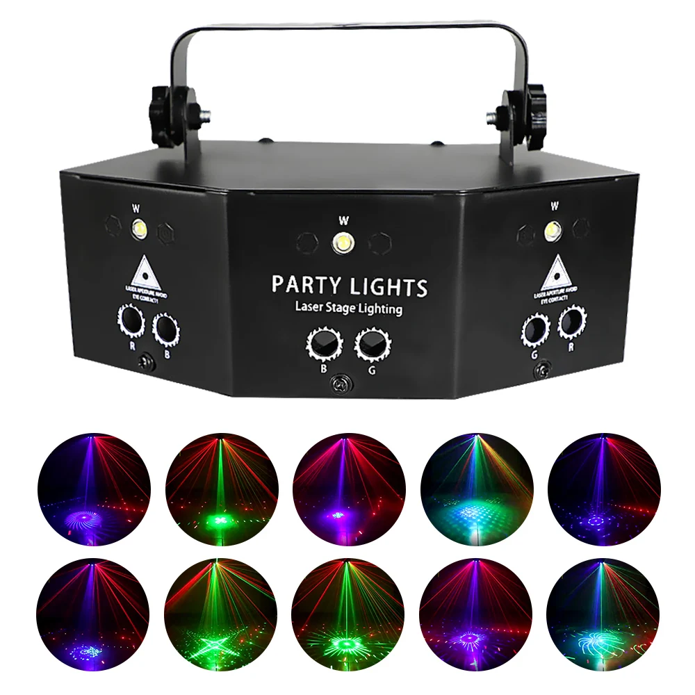 9 Eyes Laser Stage Projector With Controller for Disco Party Strobe Lights Effect Lamp Professional RGB Disco Light DJ Lamp
