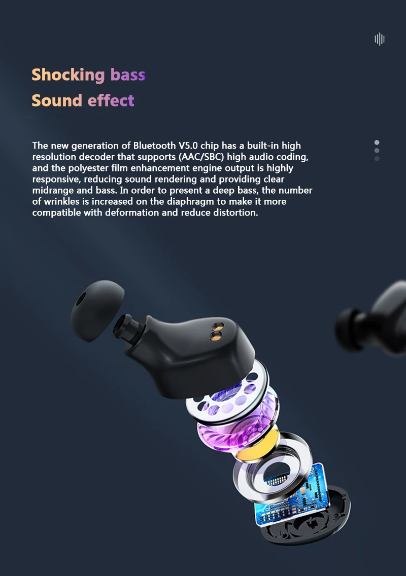 Tkey X18 TWS Bluetooth 5,0 наушники стерео беспроводные наушники HIFI Звук спортивные наушники с микрофоном для телефона беспроводные наушники