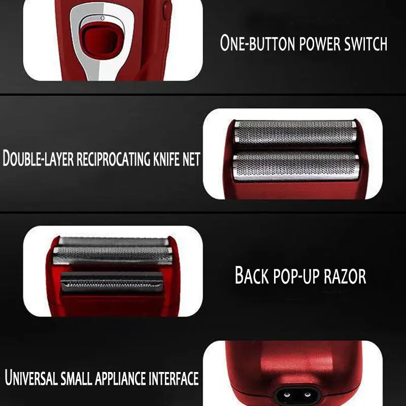 Kemei 1123 Rechargeable Electric Shaver Hair Beard Powerful Electric Razor For Men Bald Head Shaving Machine With Extra Mesh
