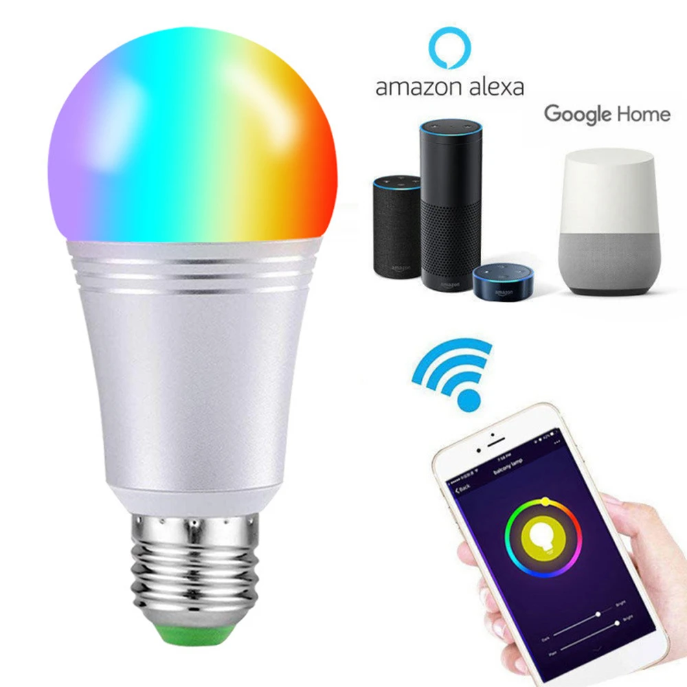 Умная лампа с Wi Fi E14 E27 умный дом затемнением для телефона поддержка Alexa Google IFTTT