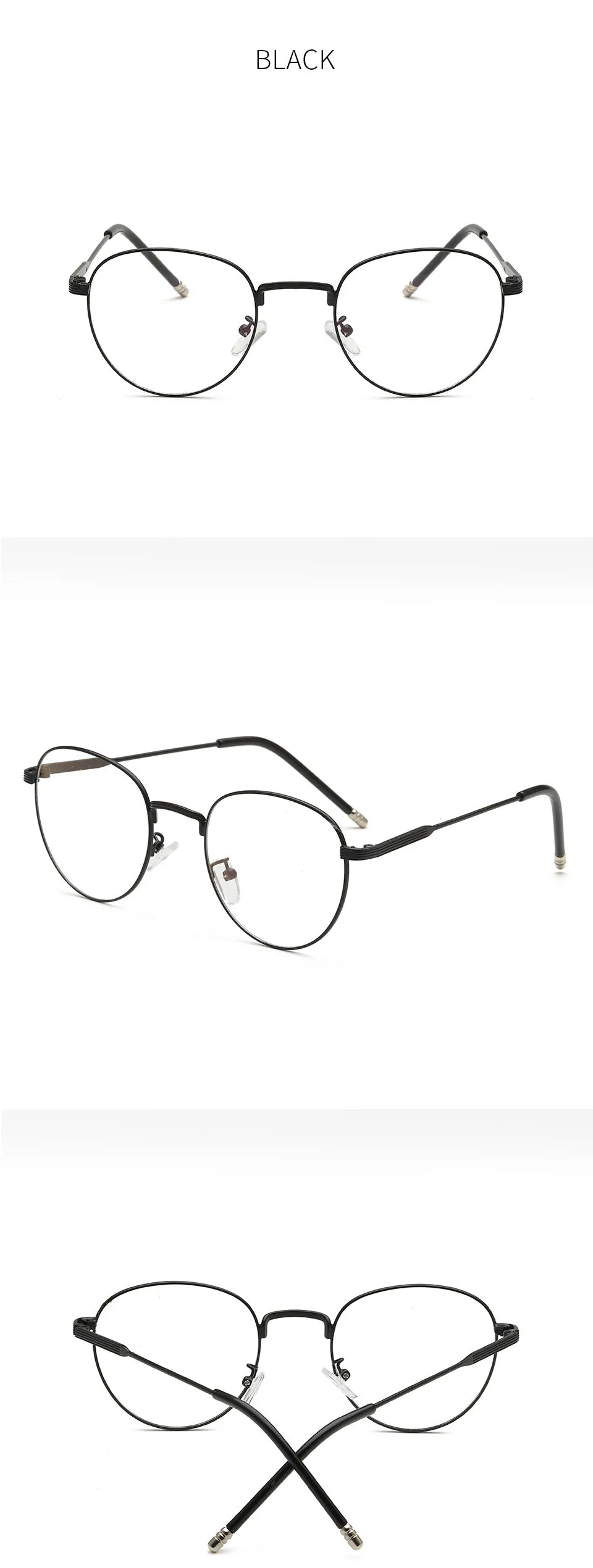 Круглые очки для близорукости, оправа для мужчин, Ретро стиль, металлические простые очки для женщин, унисекс, оптическая оправа для очков