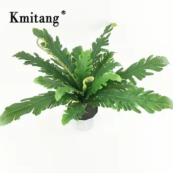 

55cm 21 Head Silk Fern Leaf Large Artificial Plants Bouquet Tropical Tree Fake Persian Leaves Green Grass For Home Wedding Decor