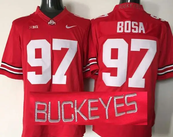 Красный Сезон, штат Огайо Buckeyes#97 Joey Bosa 4 цвета для мужчин, Джерси - Цвет: Красный