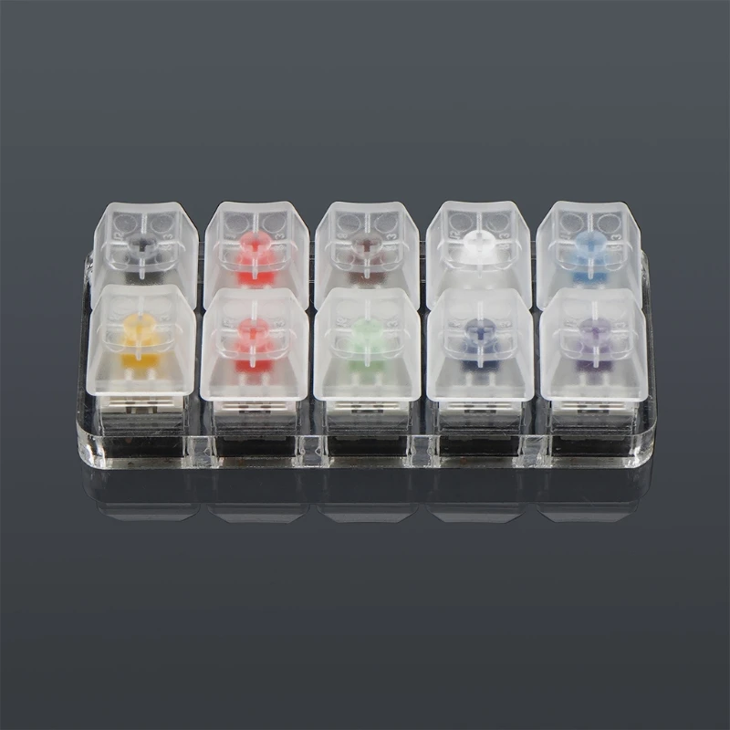 

10 Key Caps Testing Tool Kailh Box Switches Keyboard Tester Kit Clear Keycaps Sampler PCB Mechanical Keyboard