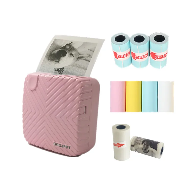 

GOOJPRT New Stripes Style A6 Peripage Inkless Bluetooth Pocket Portable Thermal Printer Picture Mobile Mini Photo Printer Fotos