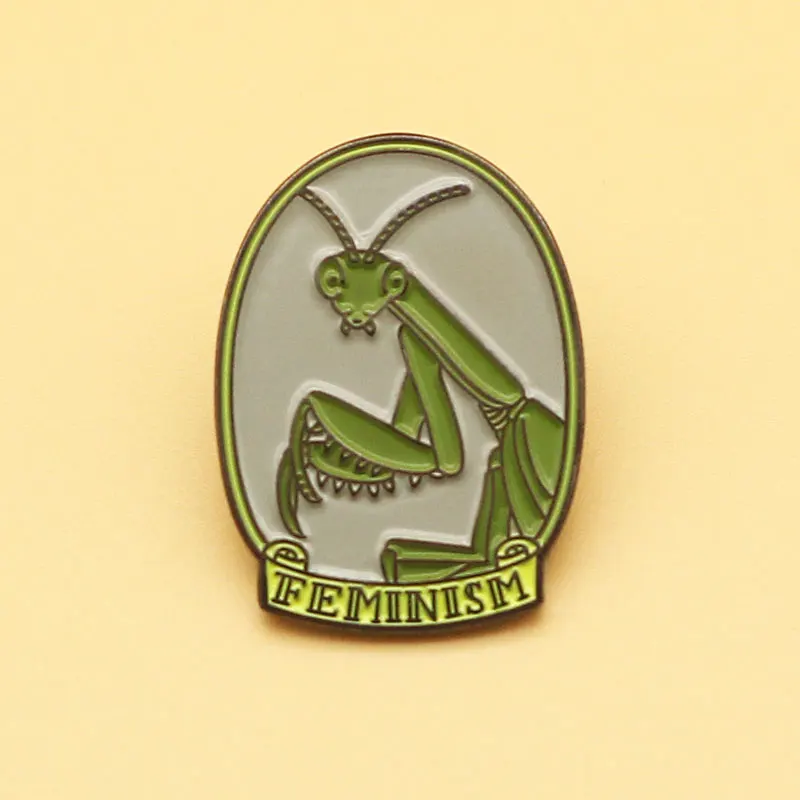 Женская Брошь в виде молитвы мантиса и эмалированные булавки для мужчин женщин