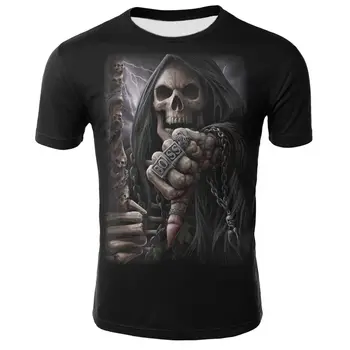 

2020 new 3D printing T-shirt skull 3D T-shirt summer horror skull short-sleeved T-shirt for men and women short-sleeved tops
