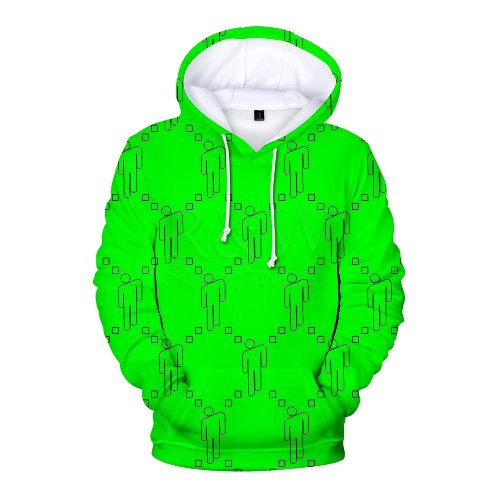 Billie Eilish 3D толстовки Женская/Мужская Уличная Хип-хоп Осенняя хип-хоп толстовка Billie Eilish одежда с длинными рукавами больших размеров