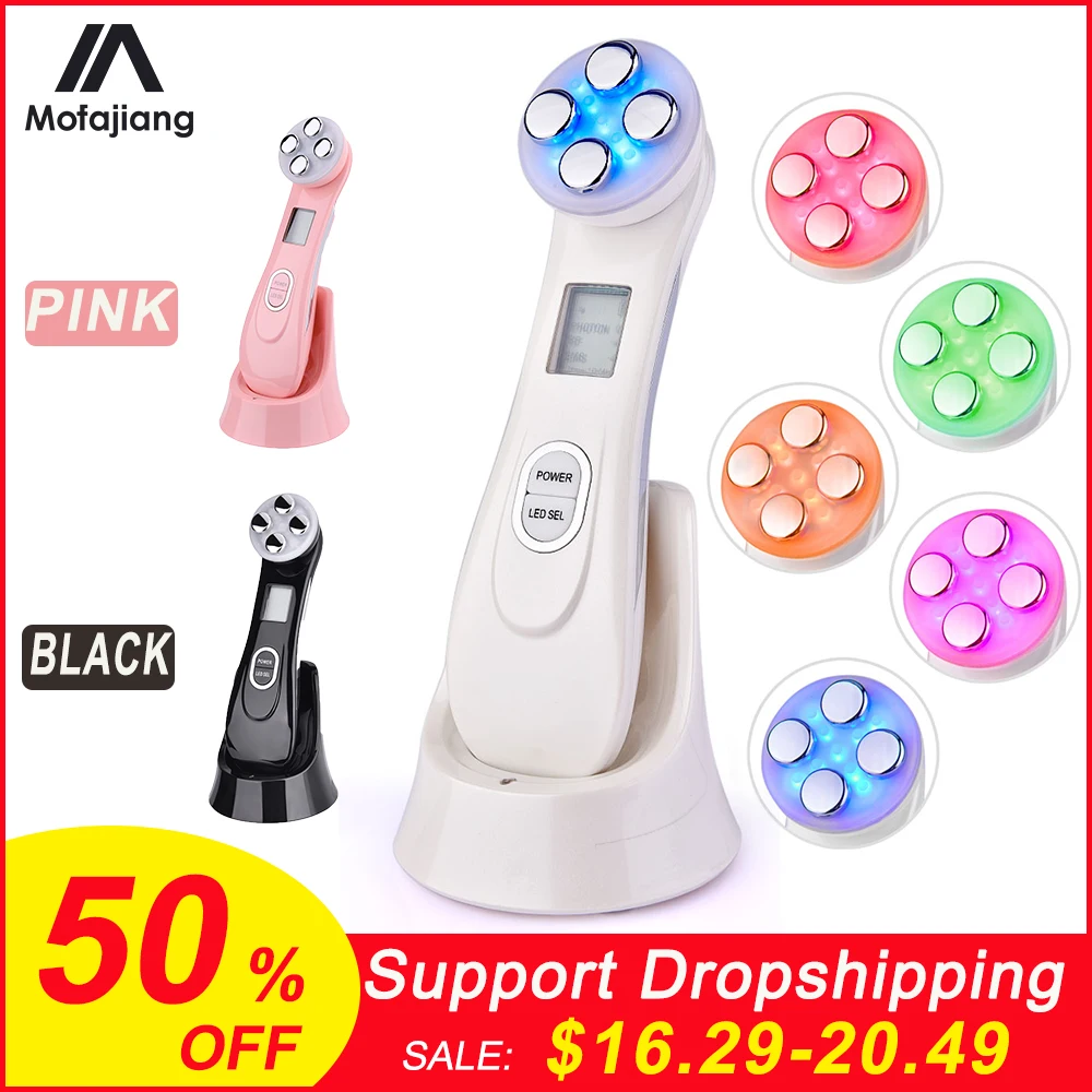 

Face Skin EMS Mesotherapy Electroporation RF Radio Frequency Facial LED Photon Skin Care Device Face Lift Tighten Beauty Machine