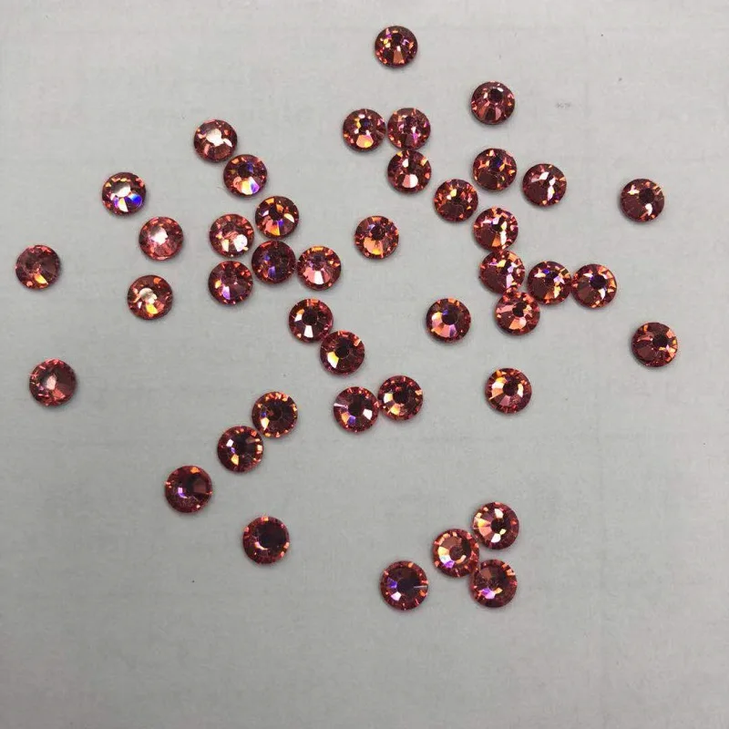 

Strong Glue New color Padparadscha Color Hot-fix Rhinestone All Sizes Crystal material Iron On Rhinestone for Garments