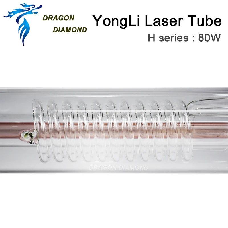 Dragon Diamond Yongli H2 Co2 лазерная трубка 80 Вт Длина металлической головки 1250 мм диаметр 60