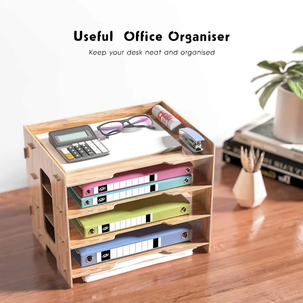Desk Office Organizer Storage Holder Desktop Pencil Pen Sundries Badge Box  New 