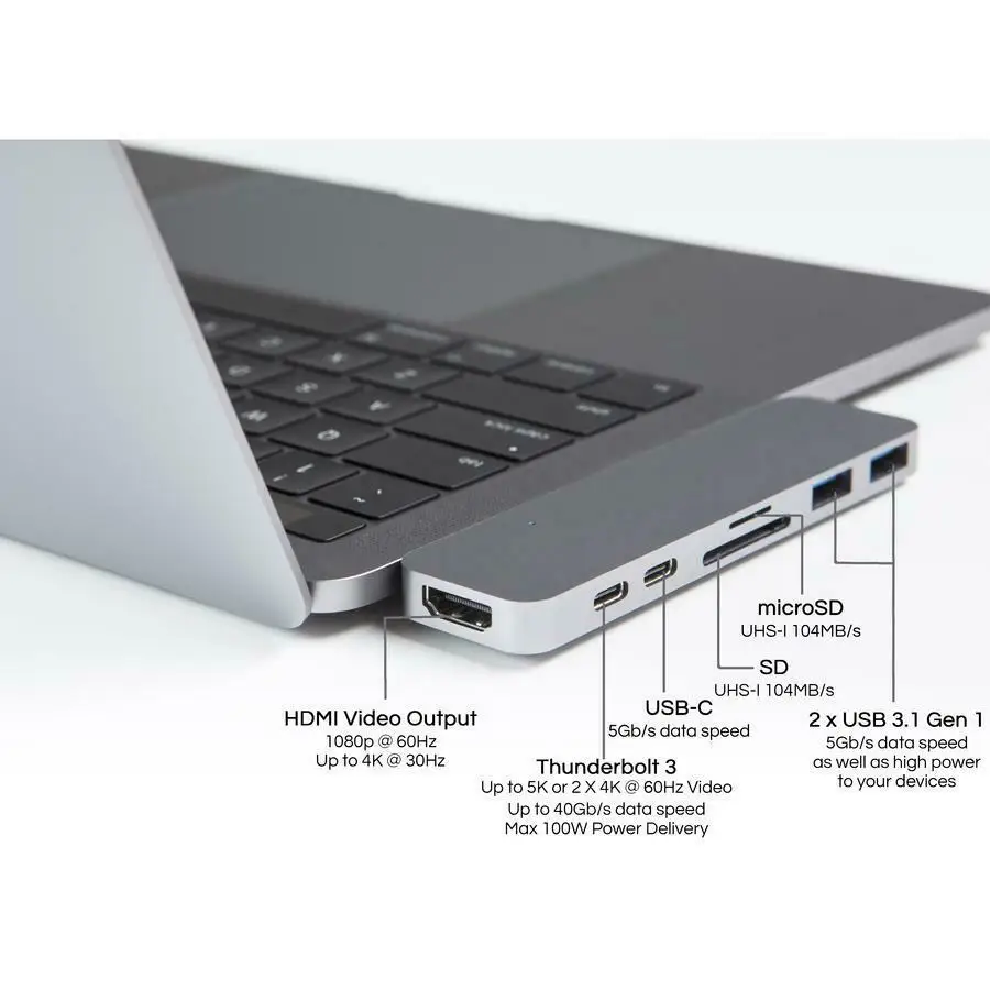 7в1 Тип C USB C концентратор двойной адаптер 3,1 порт кардридер 4K HDMI для MacBook Pro