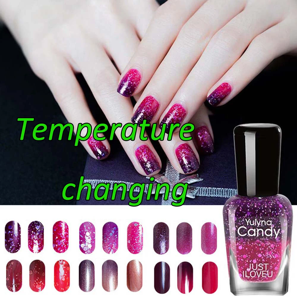 Изменение температуры лак для ногтей Контроль цветовой масло блеск пыль УФ гель