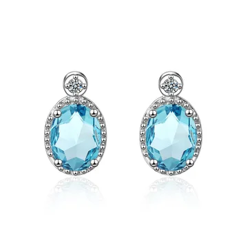 

Cellacity Classic Silver 925 Earrings For Women With Oval Aquamarine Shaped Gemstones Jewerly Engagement Party Gift Wholesale