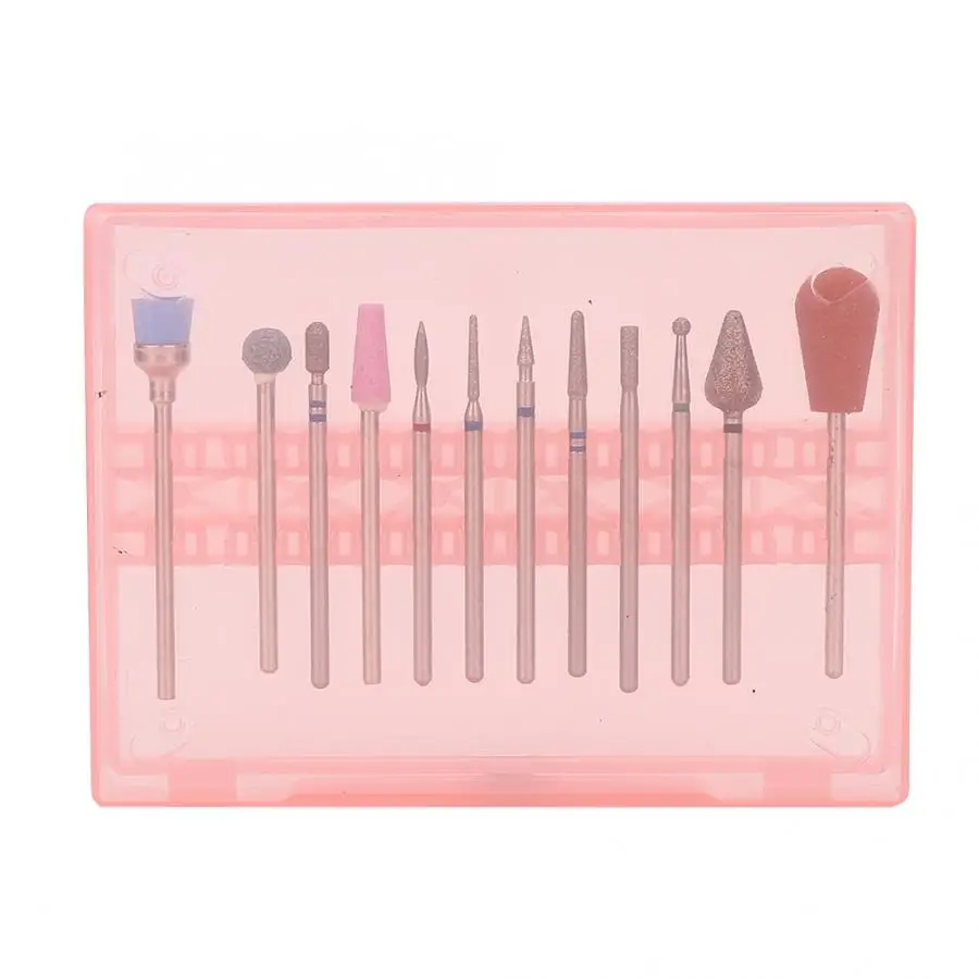 4 Manicure Cutters 12pcs Art Nail Ceramics Grinding Manicure Drill Head Polishing Tools Set Nail Drill - Цвет: 4