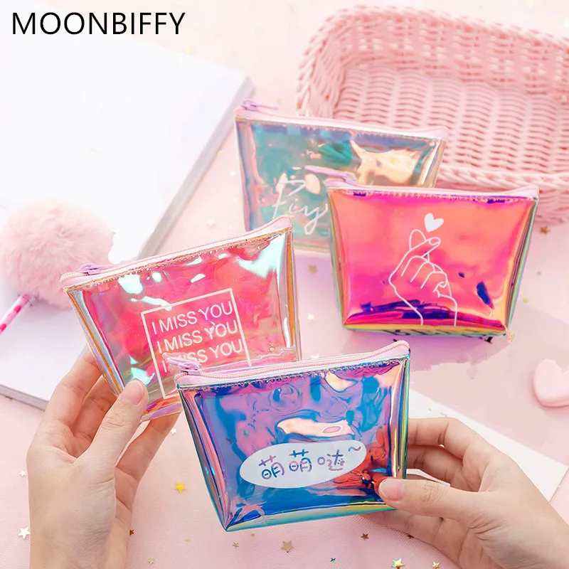 MOONBIFFY, Модный женский кошелек для монет, для леди, для детей, ПВХ, Дамский маленький мини Чехол для монет, на молнии, для денег, для ключей, для наушников, линия, держатель для монет, кошелек